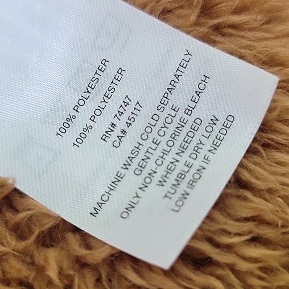 💗 NATURAL REFLECTIONS Sherpa Fleece Teddy Button Up Denim Style Jacket Camel M - Picture 7 of 7